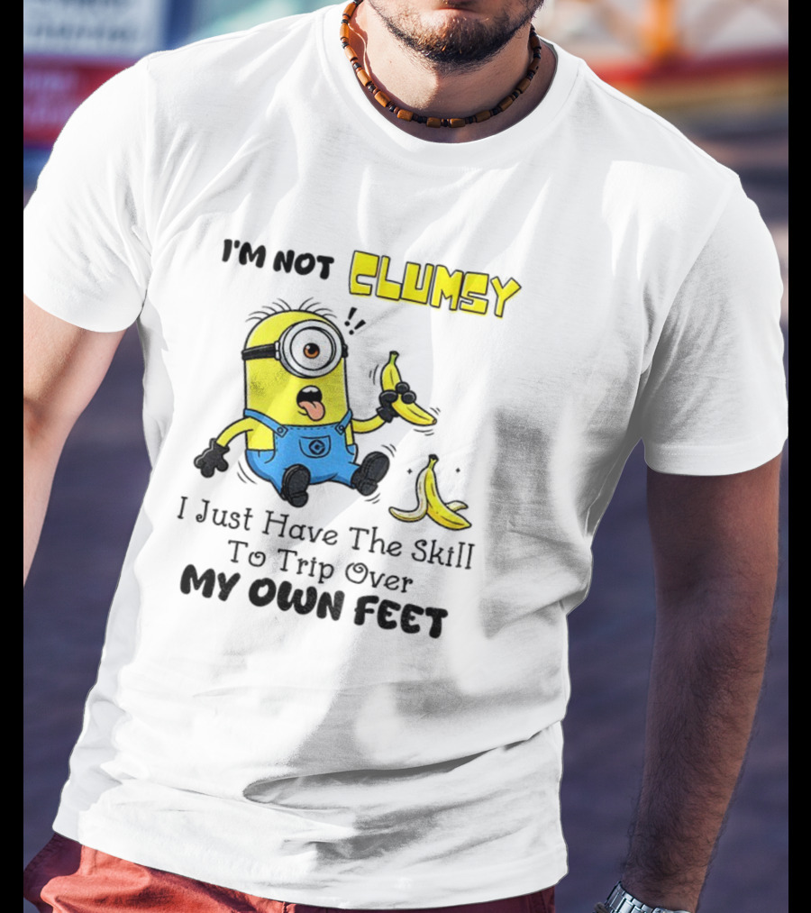 Minion Clumsy Banana Humor Trip Over My Own Feet T-Shirt