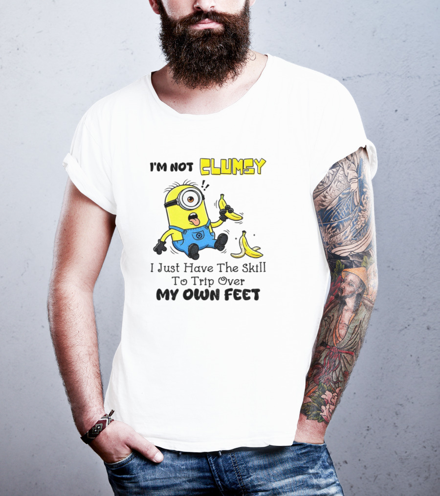 Minion Clumsy Banana Humor Trip Over My Own Feet T-Shirt