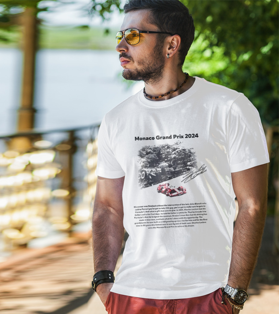 Monaco Grand Prix 2024 Racing His Career Was Finished Signature Racing Car Driver Legends T-Shirt