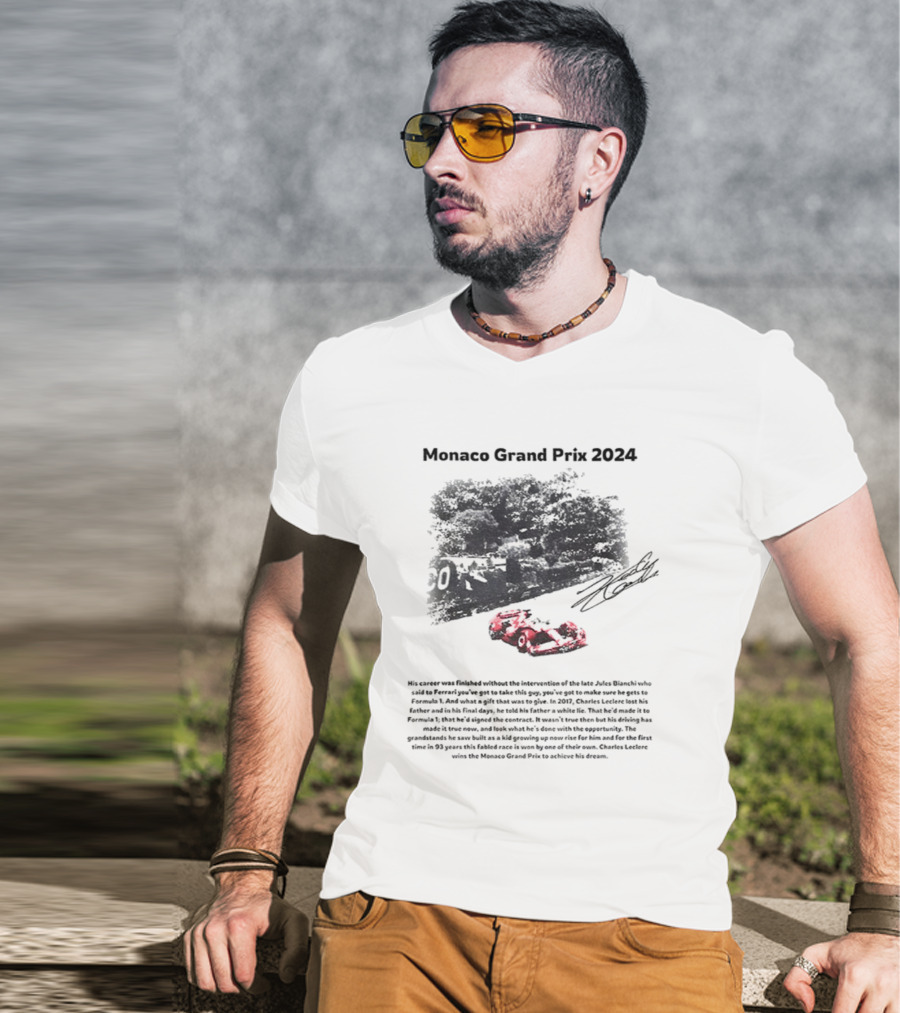 Monaco Grand Prix 2024 Racing His Career Was Finished Signature Racing Car Driver Legends T-Shirt