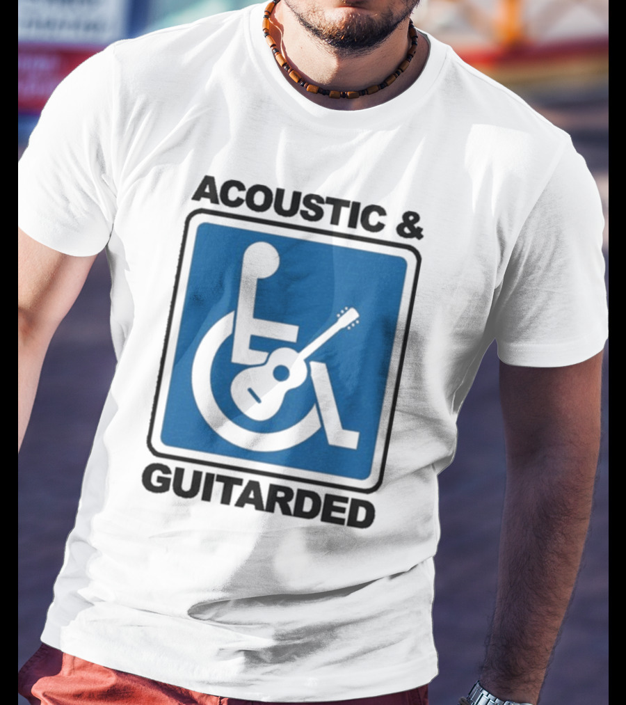 Acoustic And Guitarded Wheelchair Symbol Guitar Icon T-Shirt