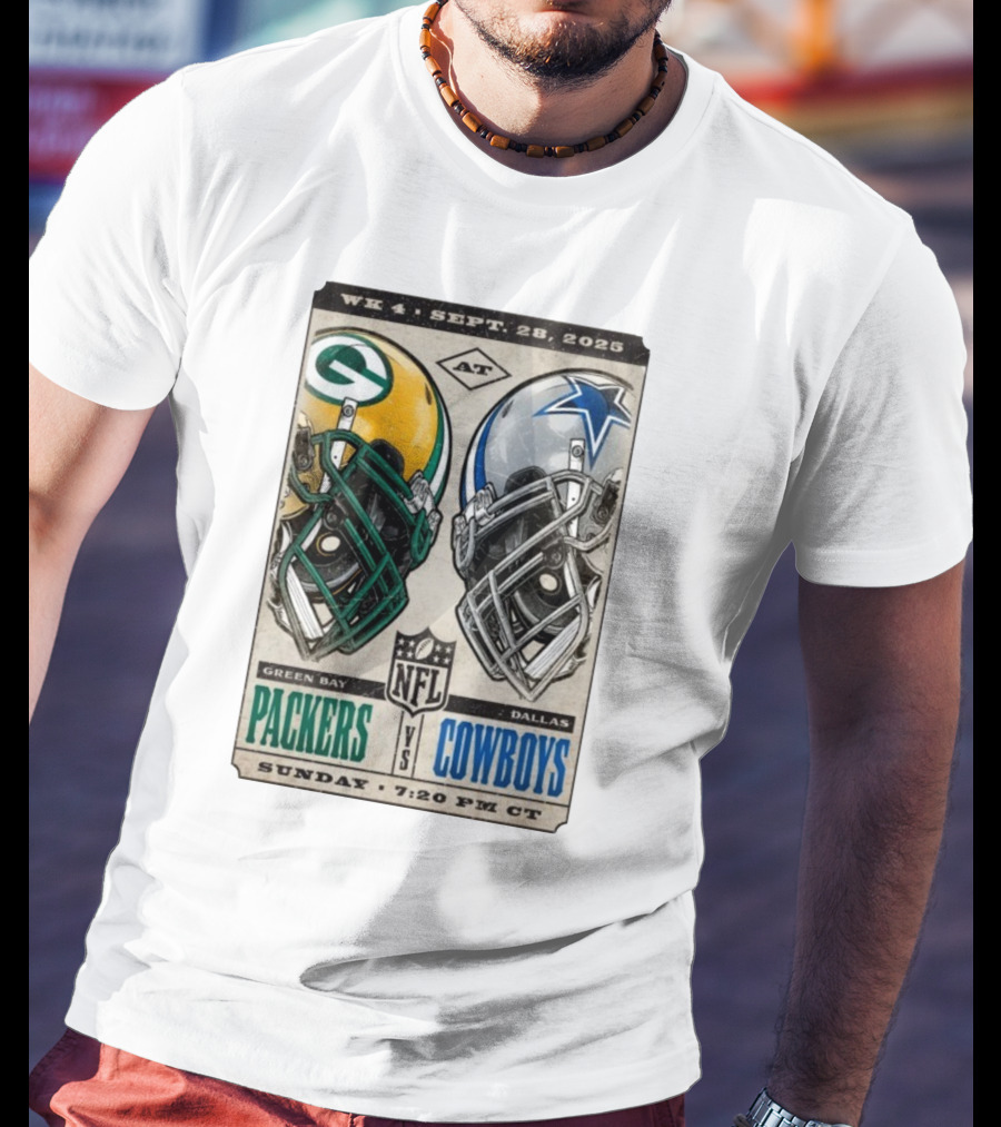 WK 4 Sept 28 2025 Green Bay Packers Vs Dallas Cowboys NFL Sunday 7:20 PM CT T-Shirt