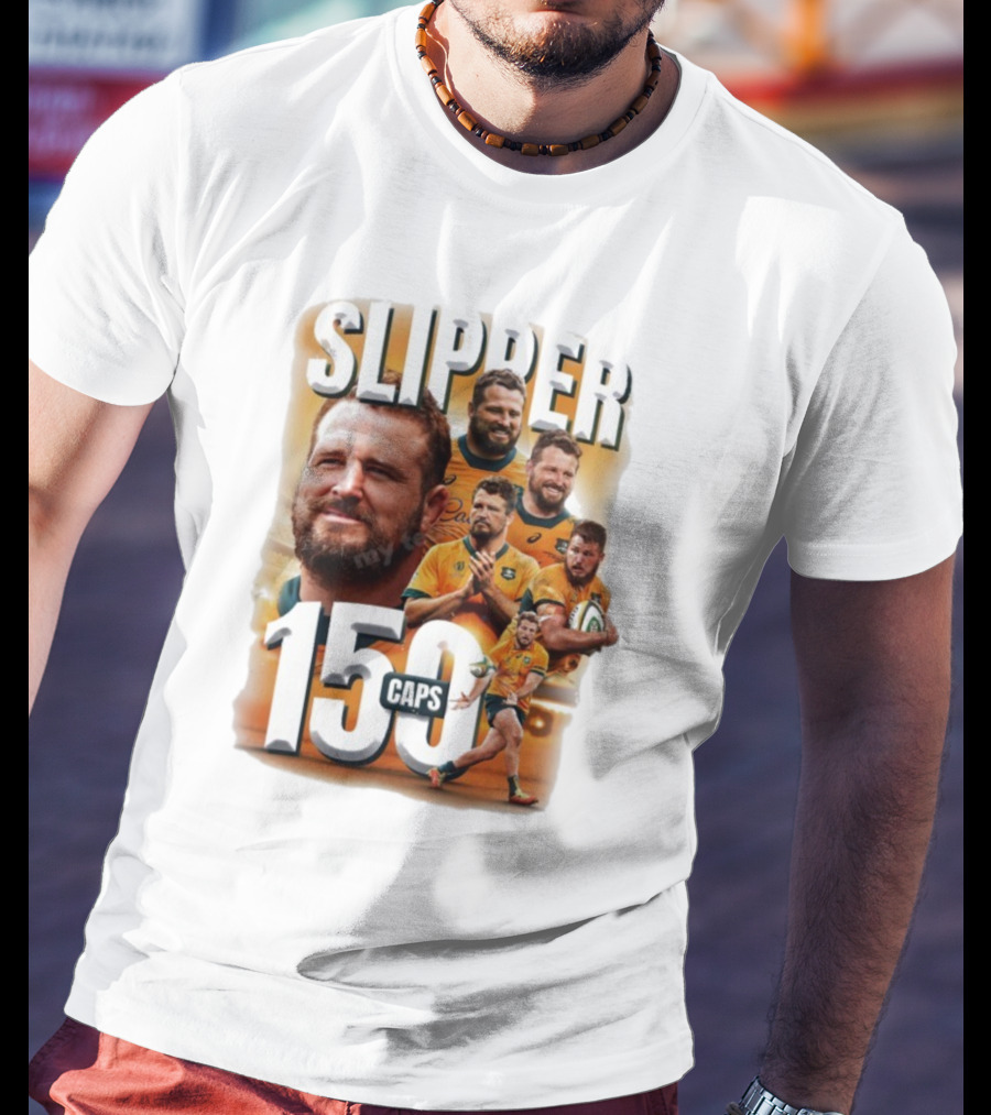 Wallaby Slipper 150 Caps Rugby Milestone Celebration T-Shirt