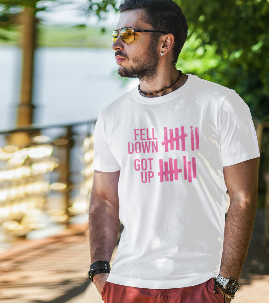 Fell Down Got Up Tallies Resilience Counts Perseverance Journey T-Shirt