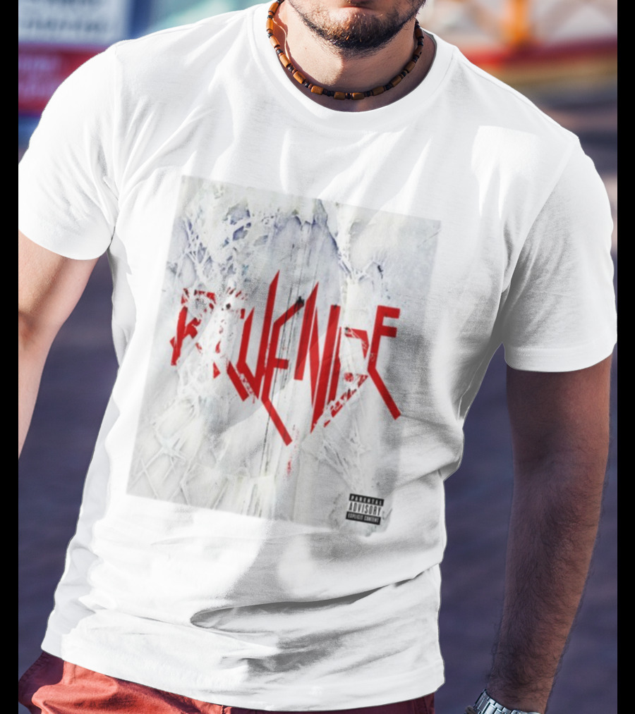 Revenge Sonny Explicit Content Distressed Ice Background T-Shirt
