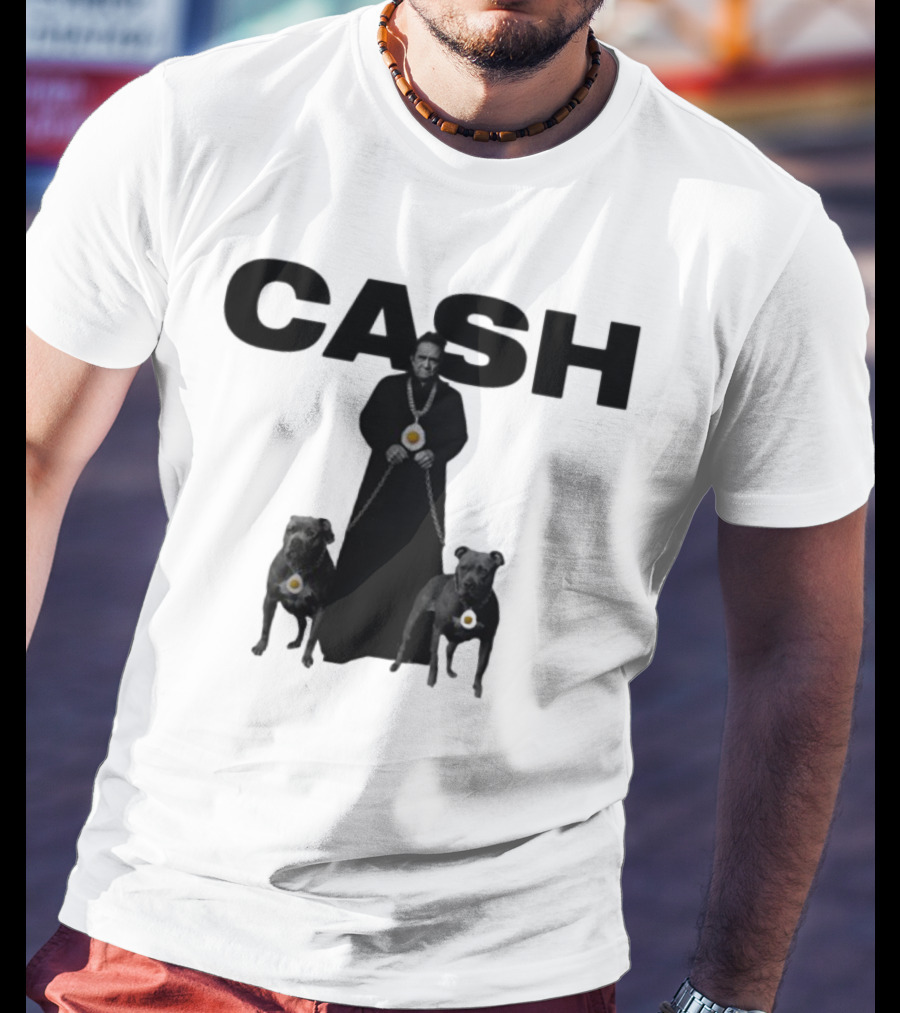 Johnny Cash Eggs And Chains With Pit Bulls T-Shirt