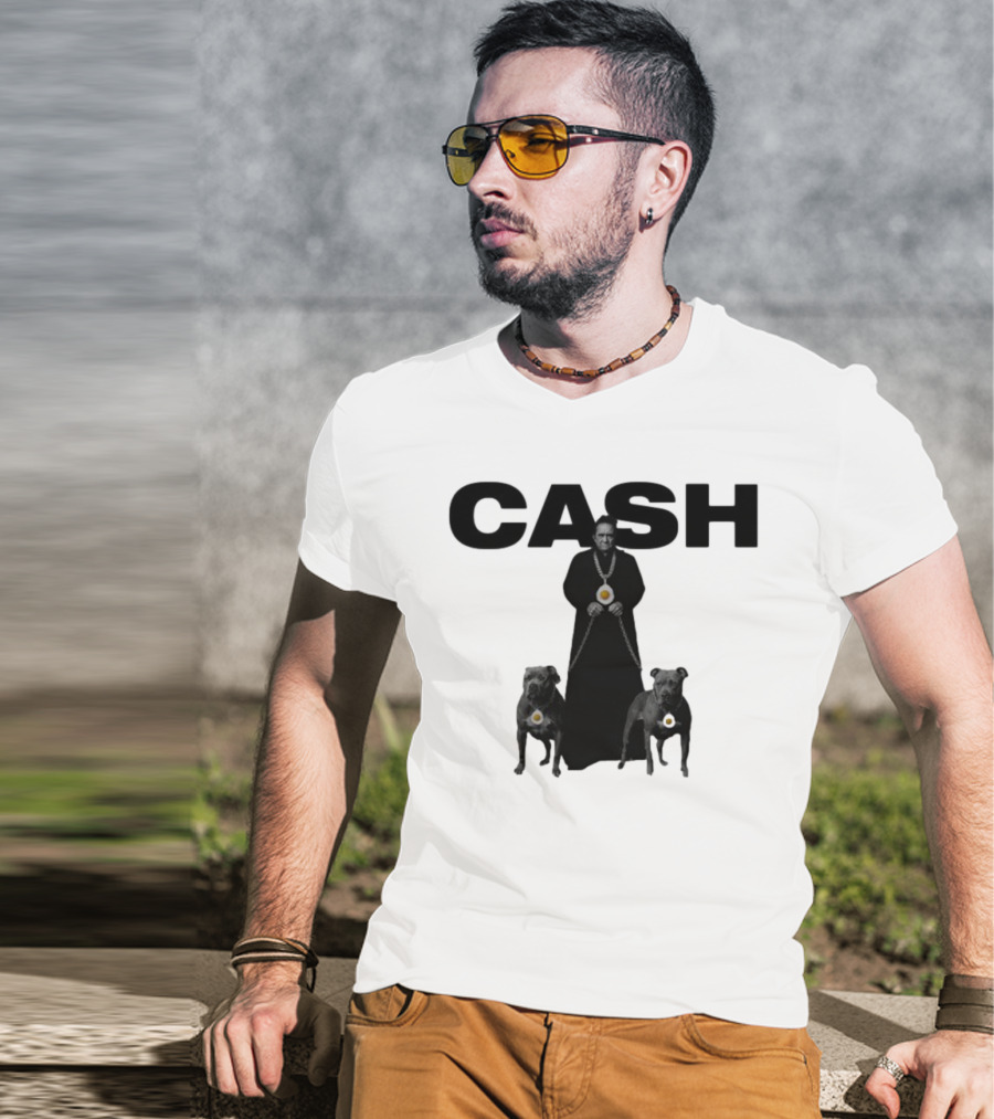 Johnny Cash Eggs And Chains With Pit Bulls T-Shirt