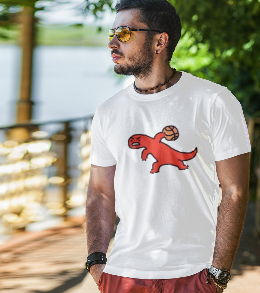 Dino Paint Luxe Red Dinosaur Basketball T-Shirt