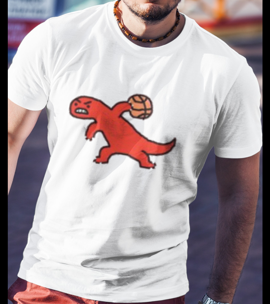 Dino Paint Luxe Red Dinosaur Basketball T-Shirt