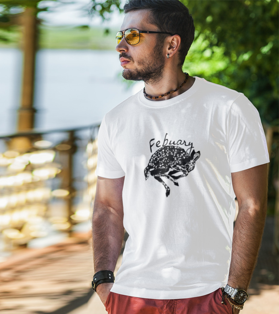 February Fawn Handwritten Style Retro Aesthetic T-Shirt