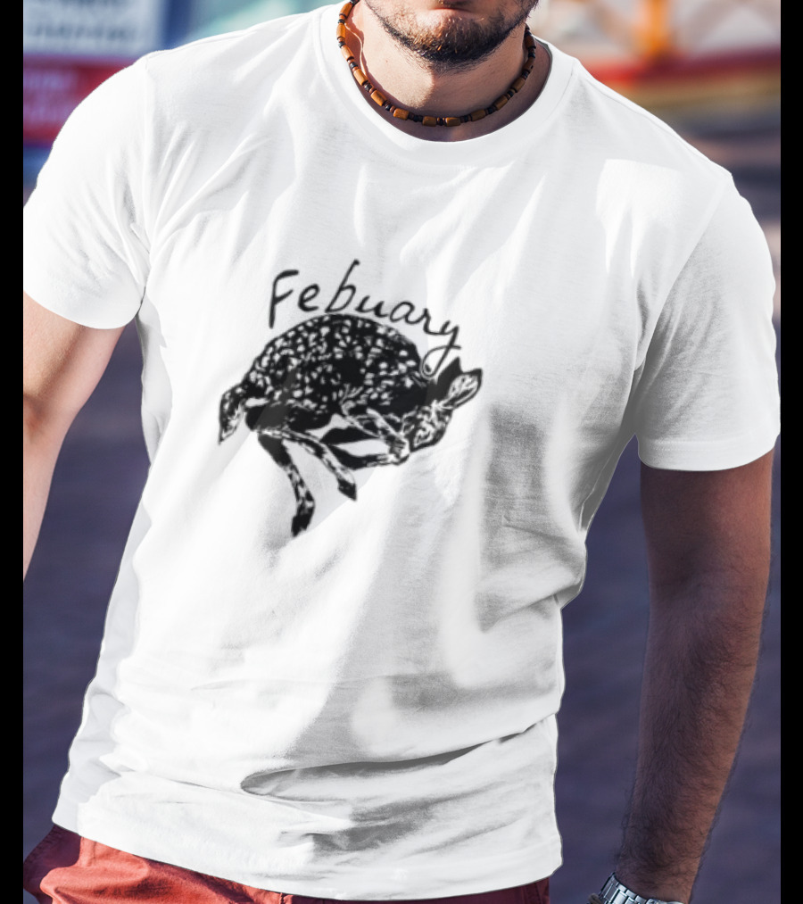 February Fawn Handwritten Style Retro Aesthetic T-Shirt