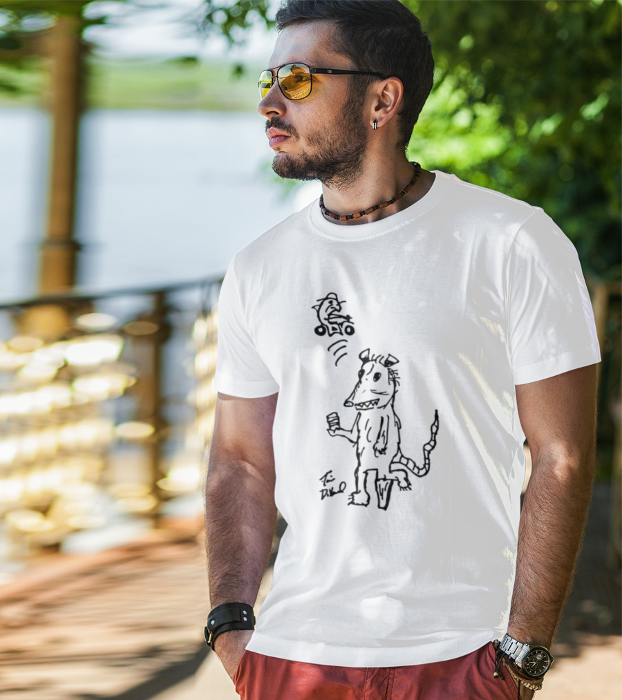 Possum Peg Leg Pirate Drawing T-Shirt