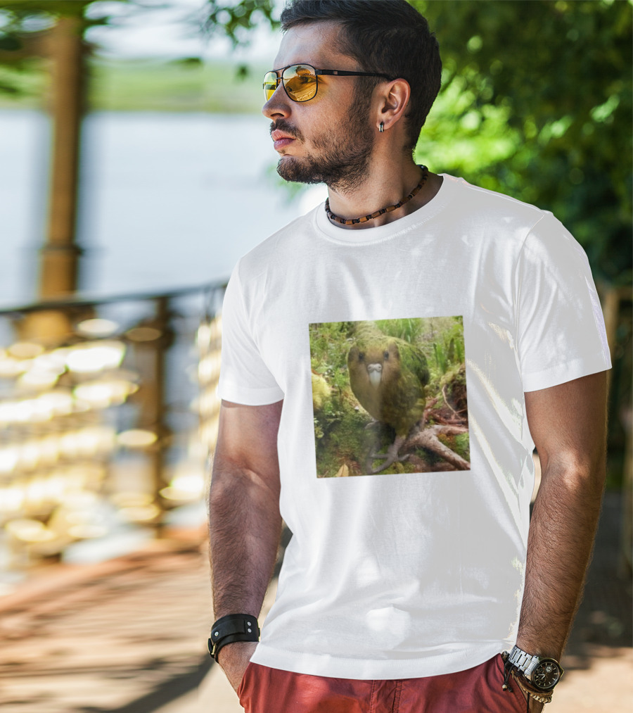Shearling Kakapo Bird In Forest Habitat T-Shirt