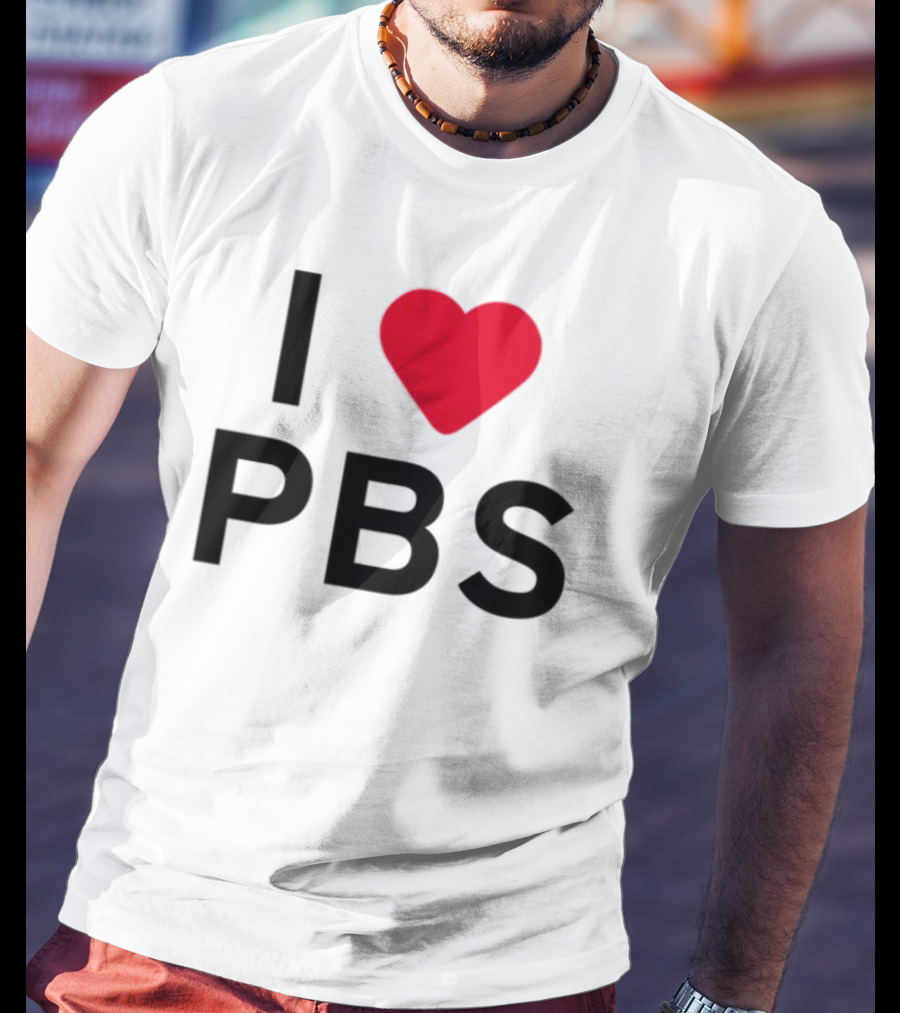I Love PBS Classic Logo Heart Icon Fan Favorite T-Shirt