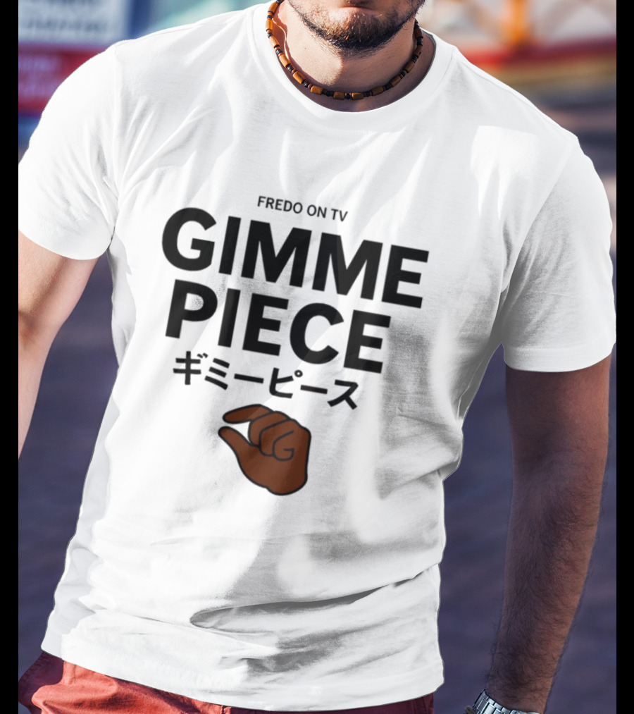 Fredo On TV Gimme Piece Hand Gesture ブラック文字 アートワーク T-Shirt