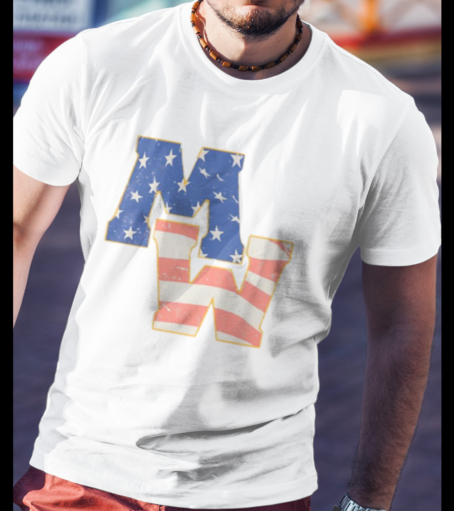 Mw Stars And Stripes American Flag Theme T-Shirt