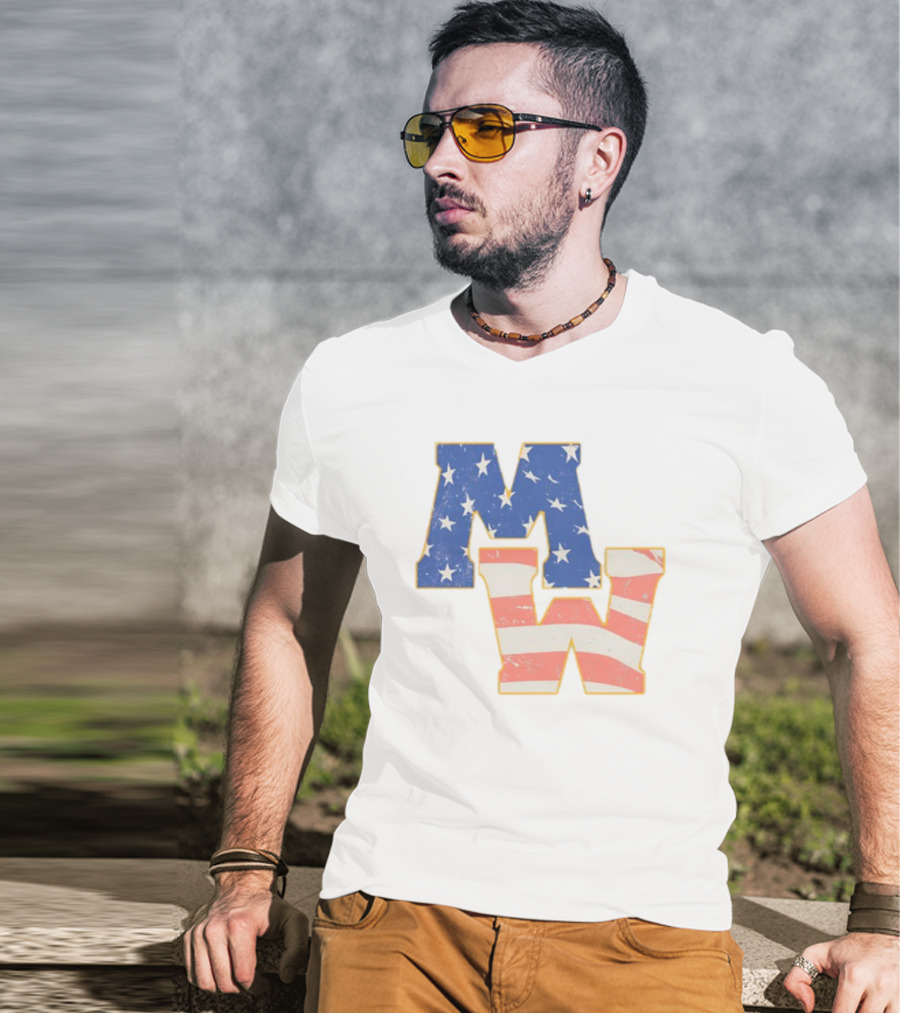 Mw Stars And Stripes American Flag Theme T-Shirt