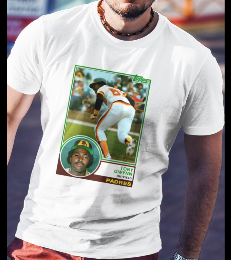 Topps Tony Gwynn Outfield Padres Baseball Card T-Shirt