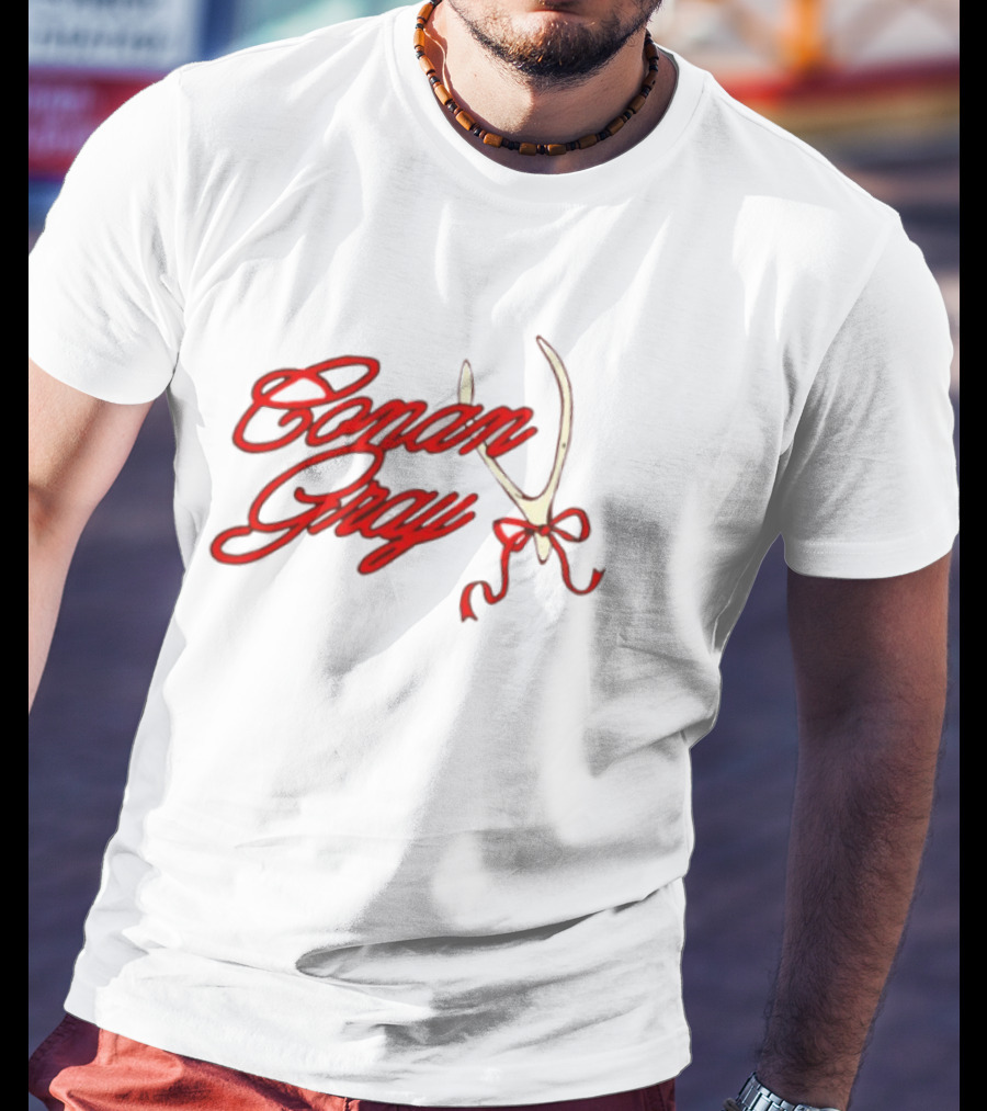 Conan Gray Red Script Wishbone Ribbon T-Shirt
