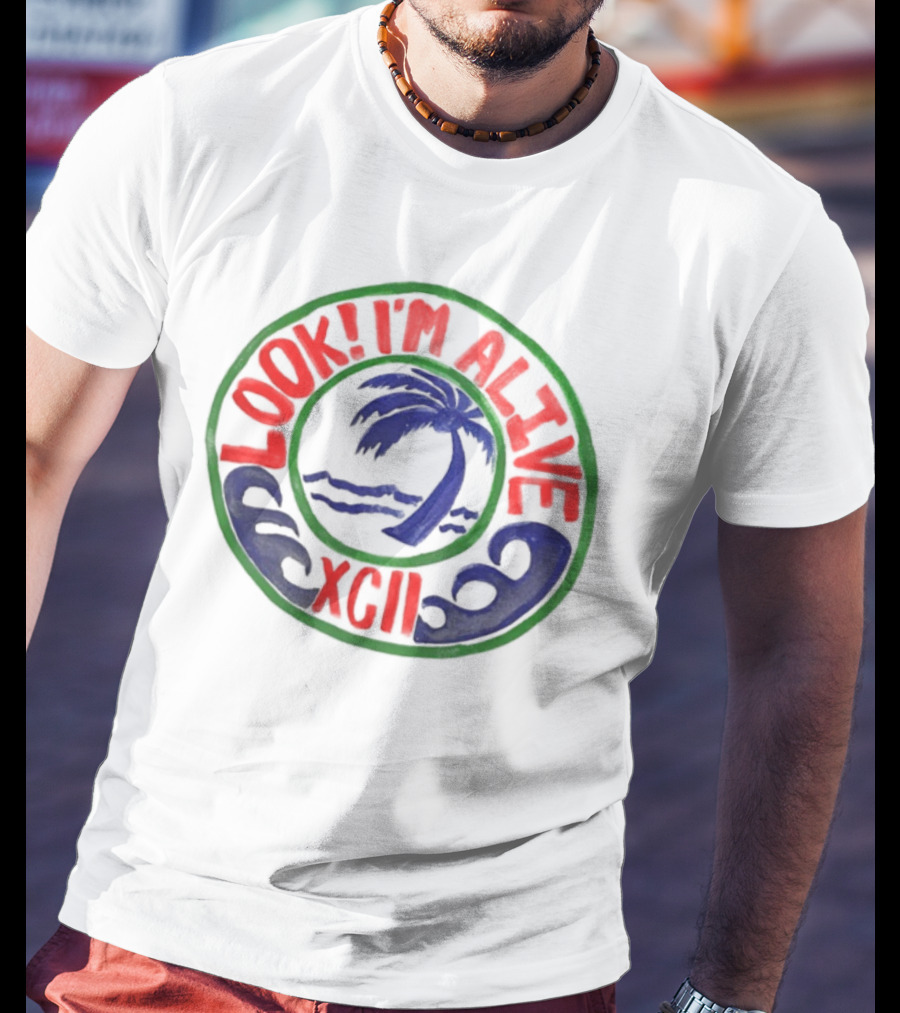 LOOK I'M ALIVE XGII Palm Tree Waves T-Shirt
