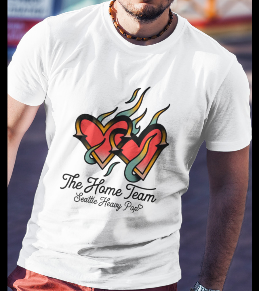 The Home Team Seattle Heavy Pop Burning Hearts T-Shirt