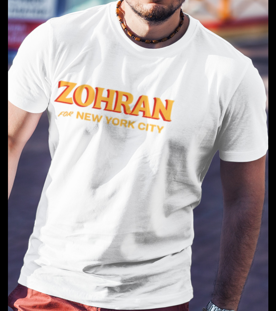Zohran For New York City Bold Yellow Text T-Shirt
