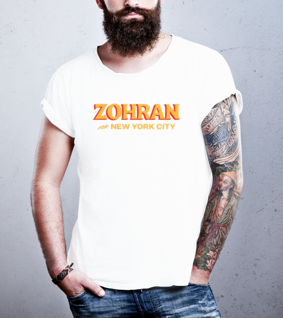 Zohran For New York City Bold Yellow Text T-Shirt
