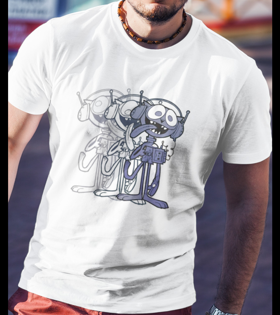Gorillaz Cat Play Headphones Cartoon Character T-Shirt