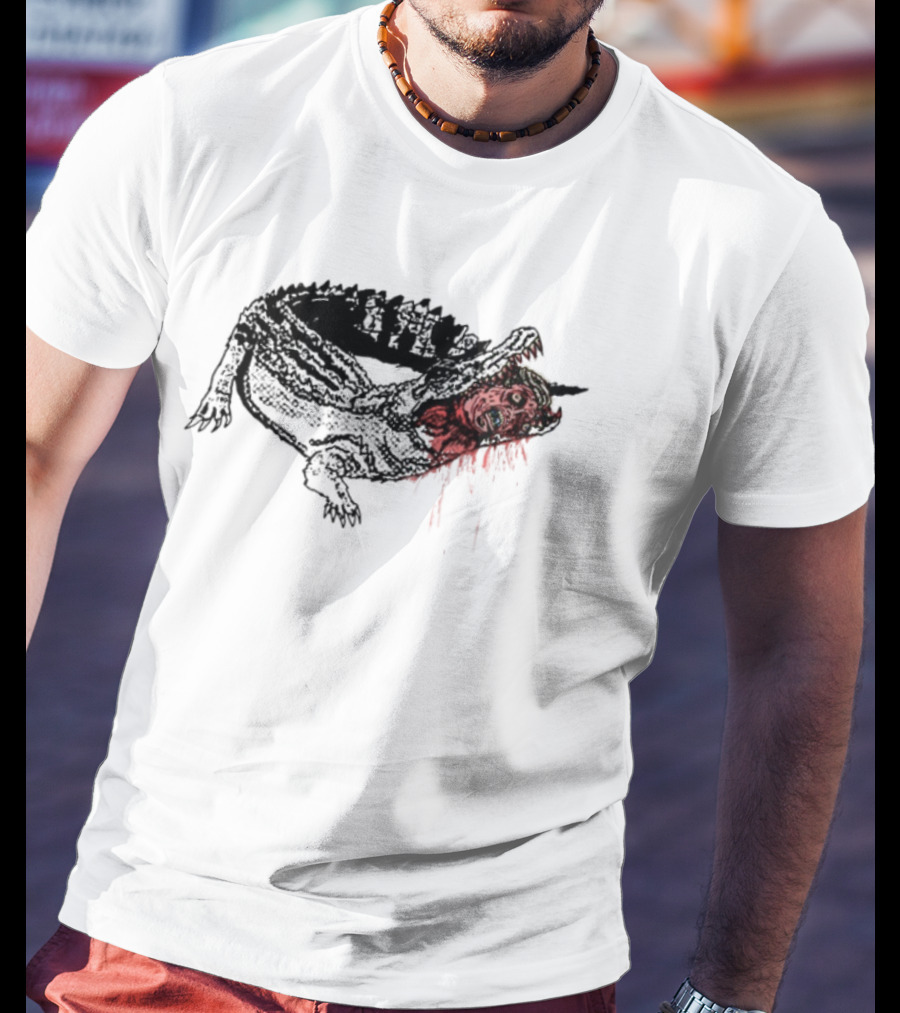 Limted Alligator Alcatraz Eat The Rich Crocodile Art T-Shirt