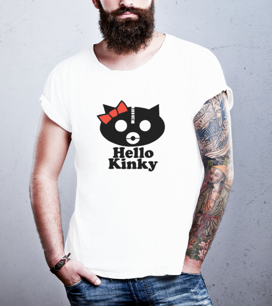 Hello Kinky Kitty With Red Bow Gorillaz T-Shirt