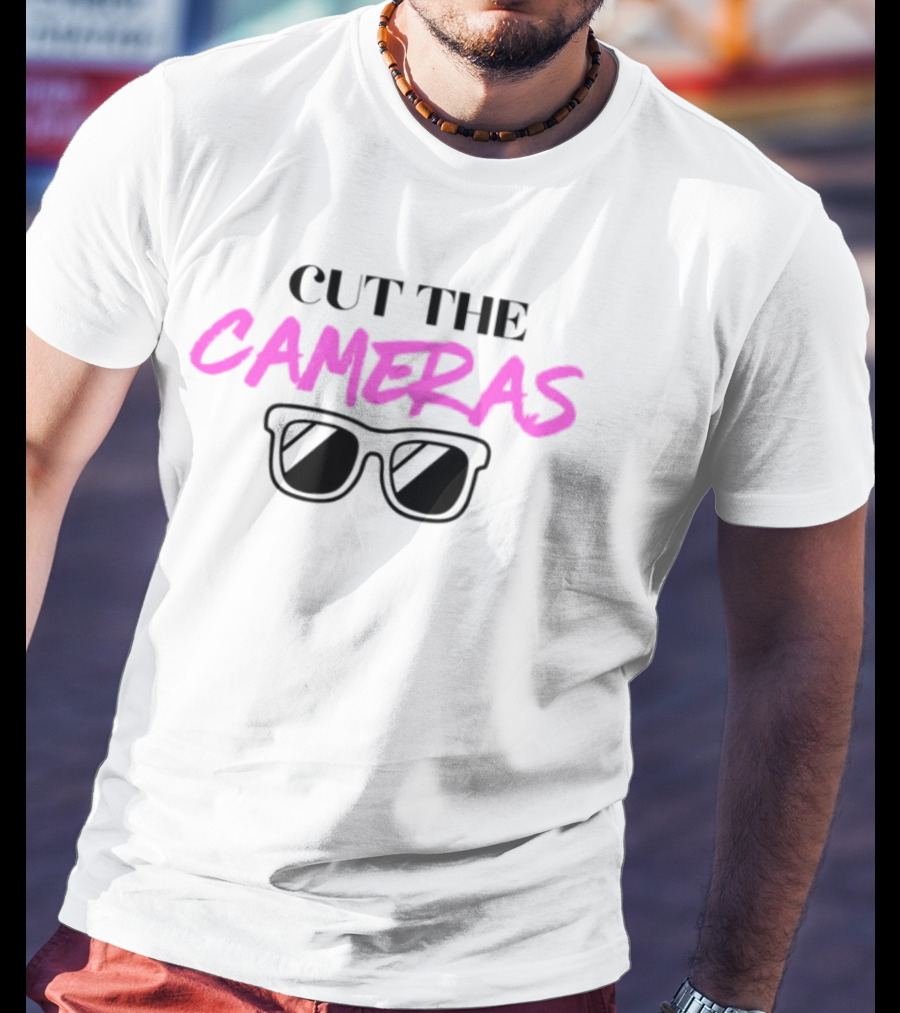 Cut The Cameras Pink Bold Sunglasses T-Shirt