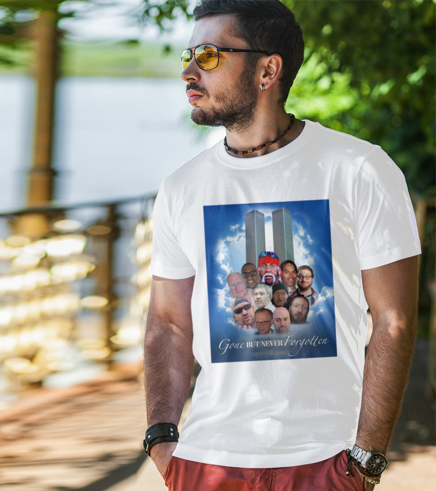 Gone But Never Forgotten Tribute With Twin Towers And Memorable Faces T-Shirt