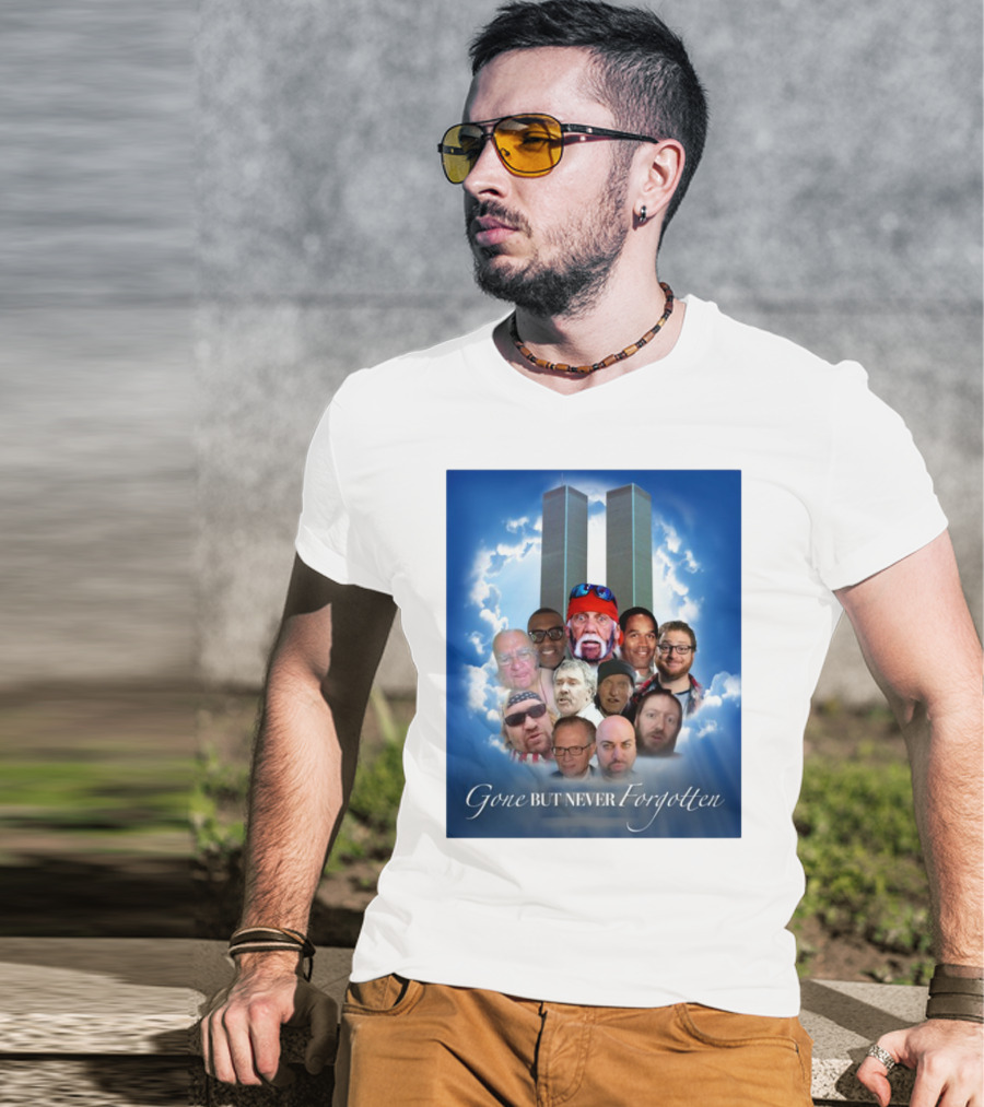 Gone But Never Forgotten Tribute With Twin Towers And Memorable Faces T-Shirt
