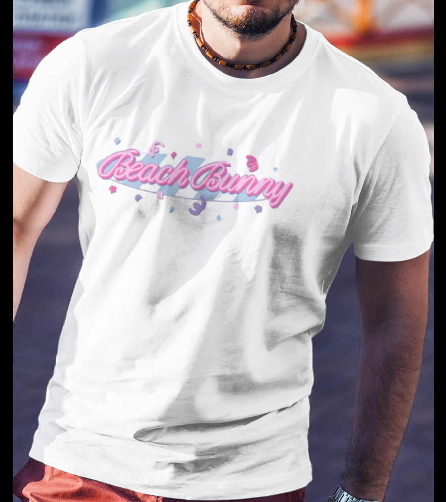 Beach Bunny Clueless Yellow Bold Pink Stripes Playful Pastel Look T-Shirt