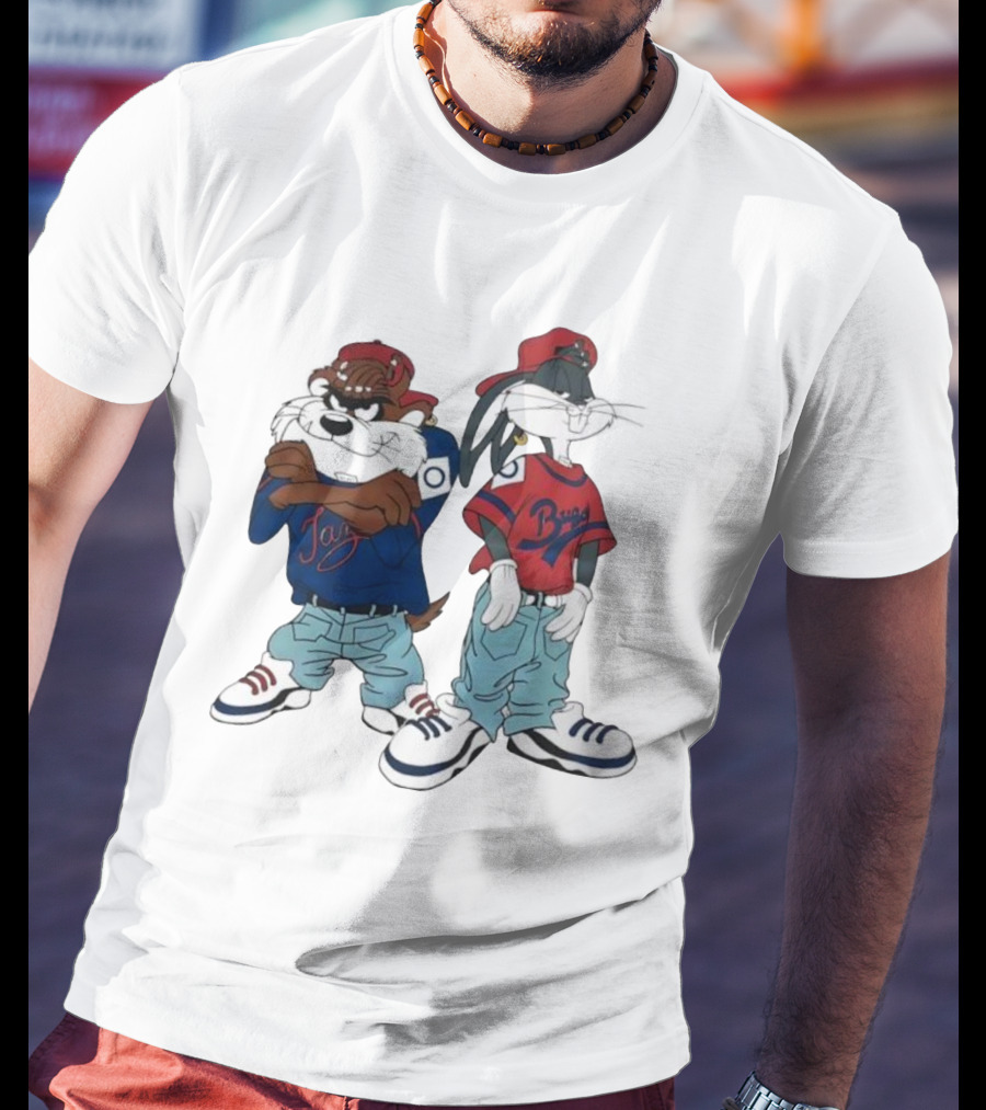 Bugs Bunny Taz Hip Hop Vintage Style Baggy Jeans Sneakers T-Shirt