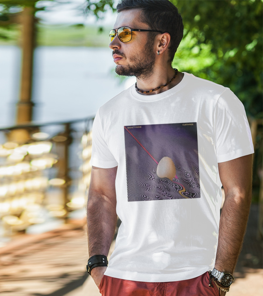 Eggs Tyrone Custards Optical Illusion Stripes With Egg T-Shirt