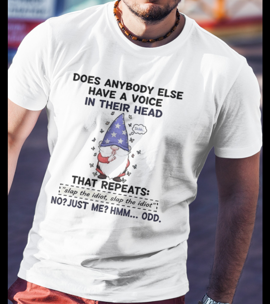 Does Anybody Else Have A Voice In Their Head That Repeats Slap The Idiot Or Just Me Gnome T-Shirt