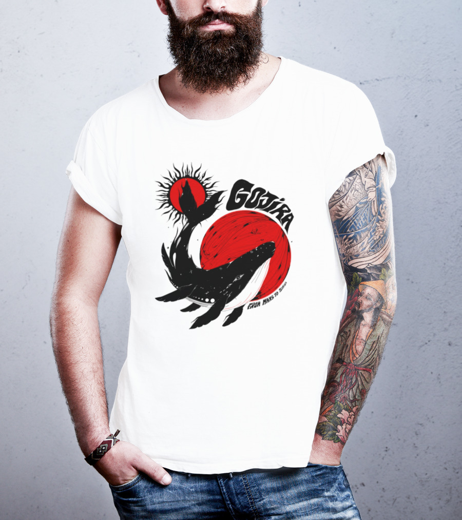 Gojira Whale Red Moon Sun Cosmic Voyage T-Shirt