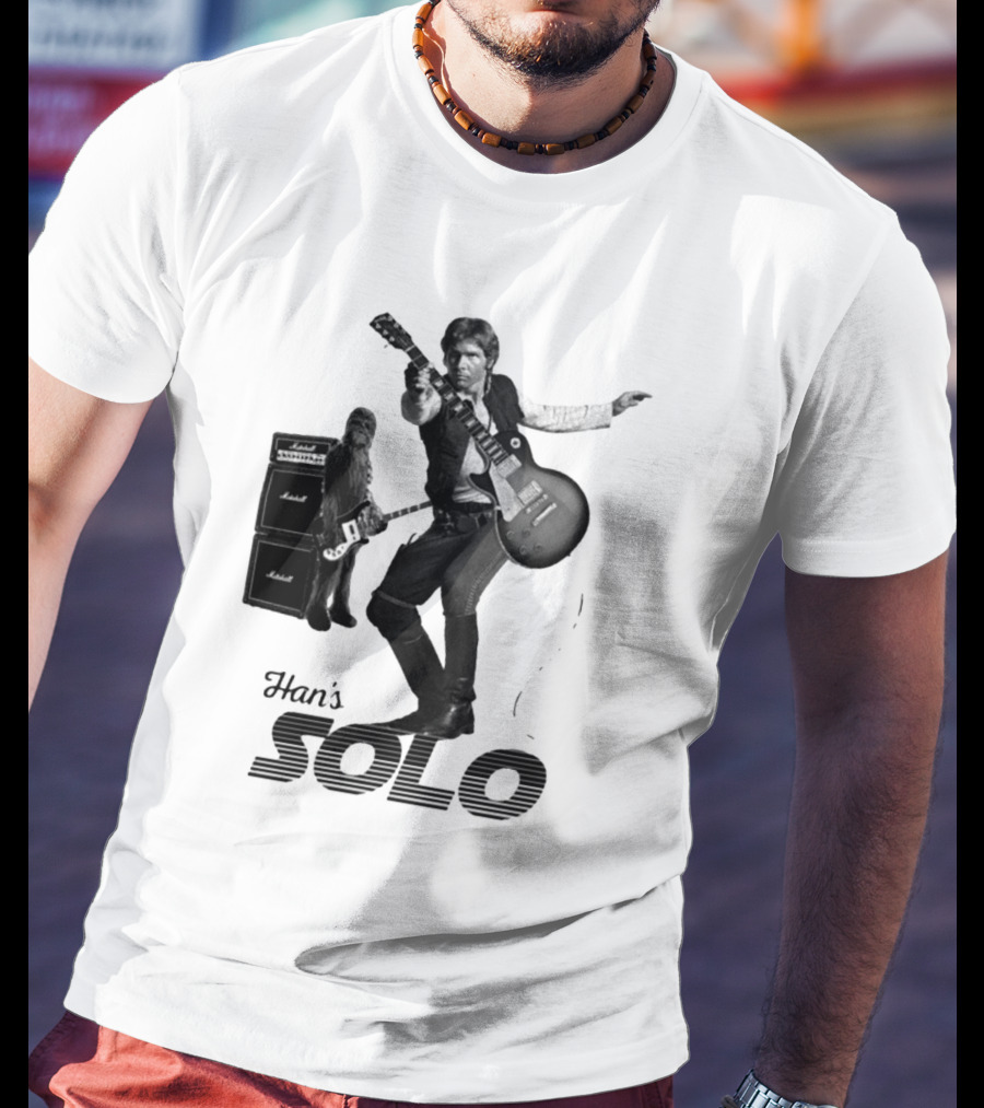 Han_s Solo Chewbacca Guitar Marshall Star Wars T-Shirt