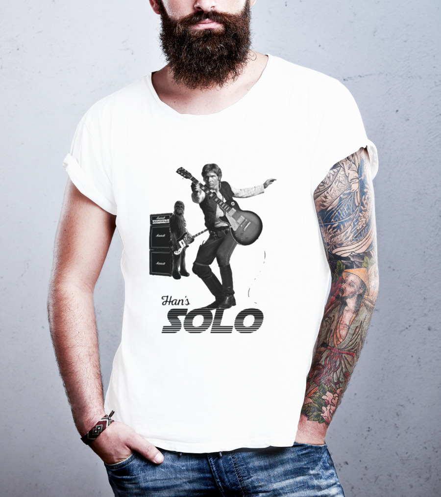 Han_s Solo Chewbacca Guitar Marshall Star Wars T-Shirt