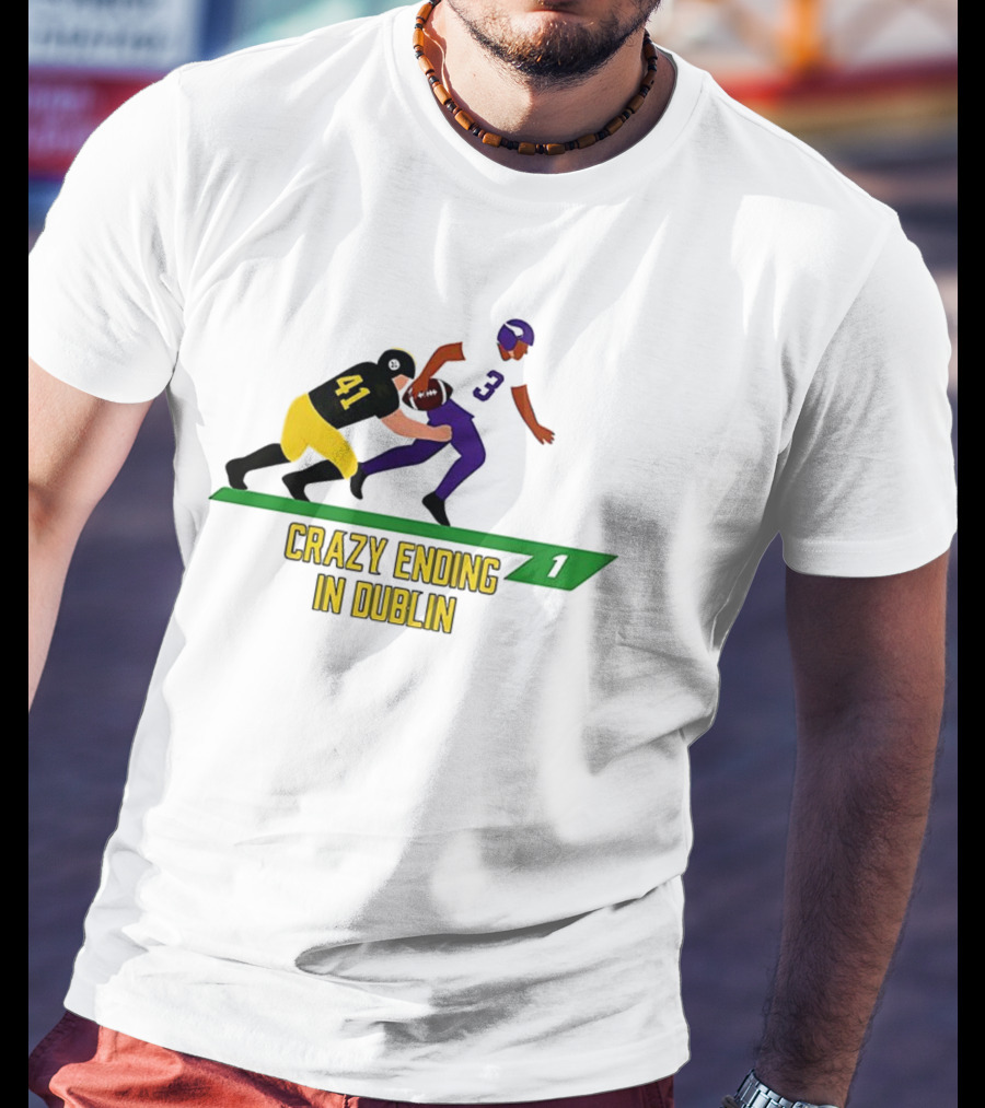 NFL Moment Steelers Vikings Crazy Ending In Dublin Number 41 Tackles Number 3 T-Shirt