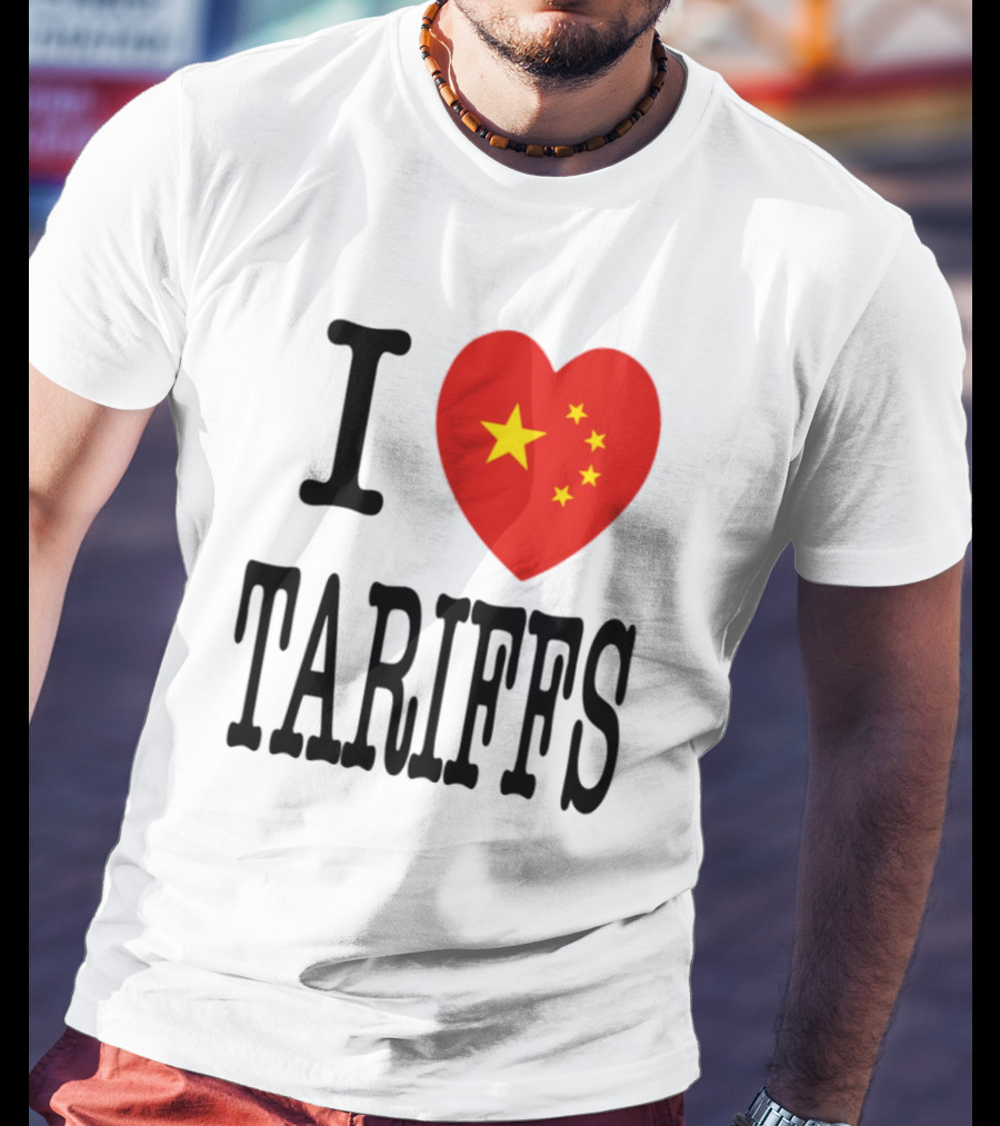 Flags Heart Tariffs China Stars T-Shirt