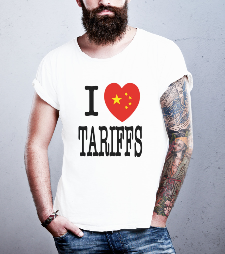 Flags Heart Tariffs China Stars T-Shirt