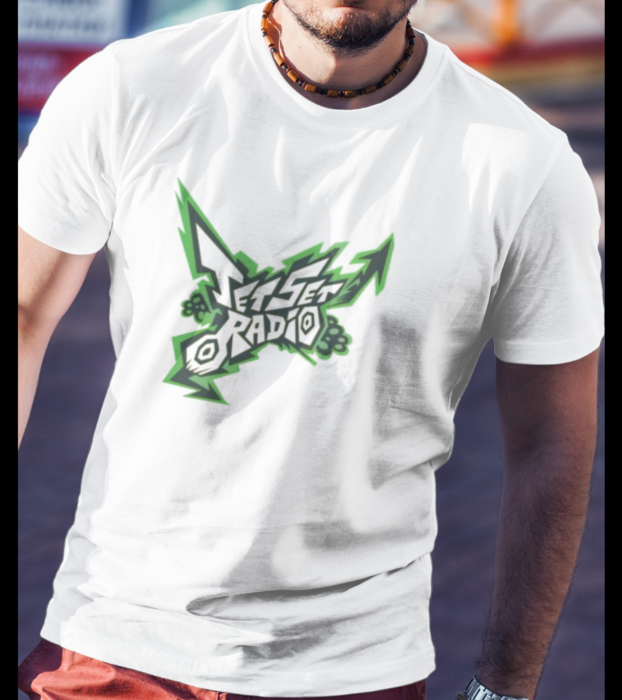 Jet Set Radio Iconic Graffiti Style Green Arrow Emblem T-Shirt