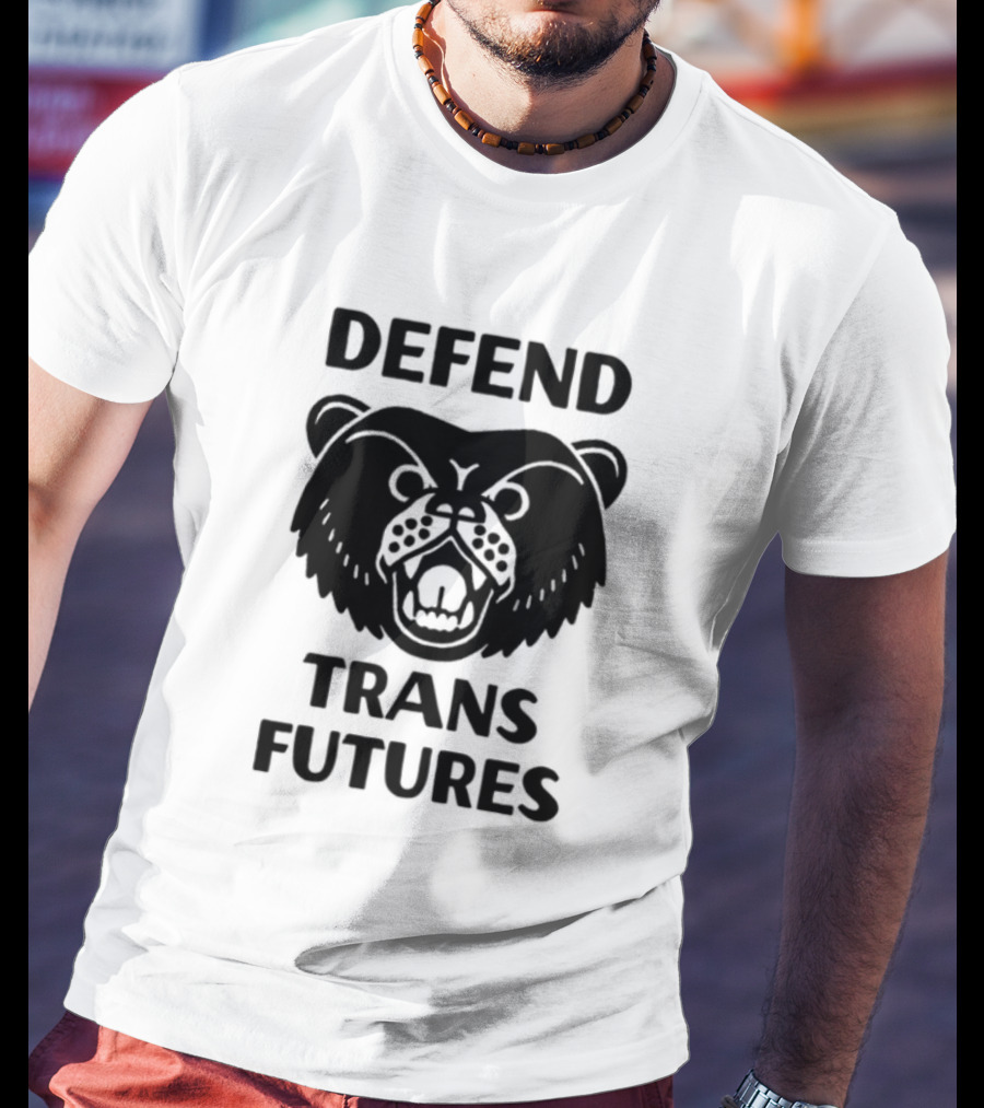Defend Trans Futures Bear Symbol With Fangs T-Shirt