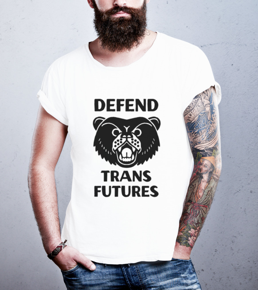 Defend Trans Futures Bear Symbol With Fangs T-Shirt