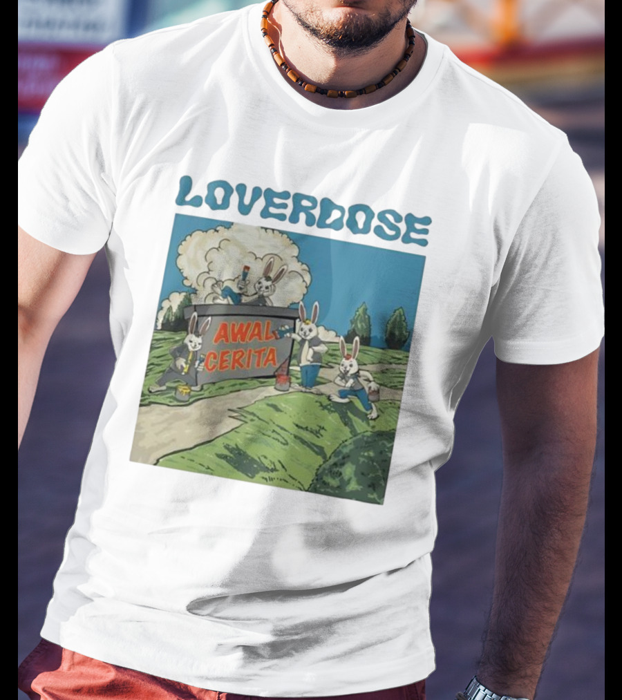 Loverdose Awal Cerita Rabbits Painting Sign T-Shirt