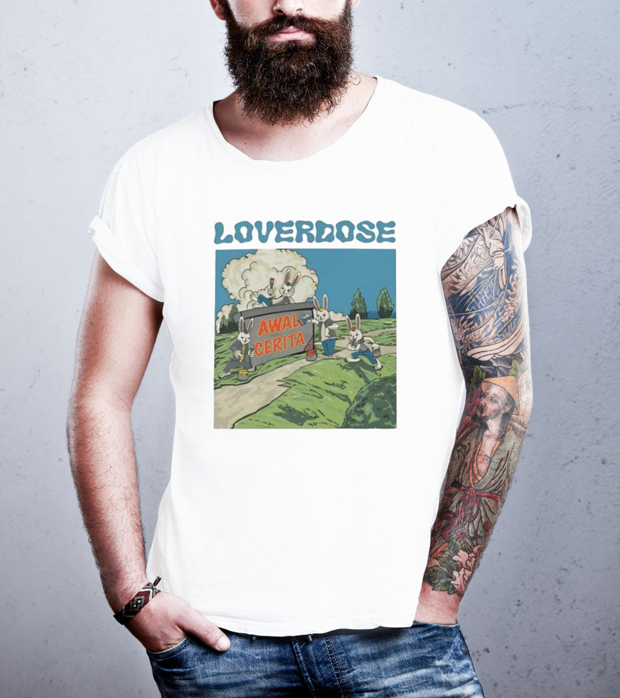 Loverdose Awal Cerita Rabbits Painting Sign T-Shirt
