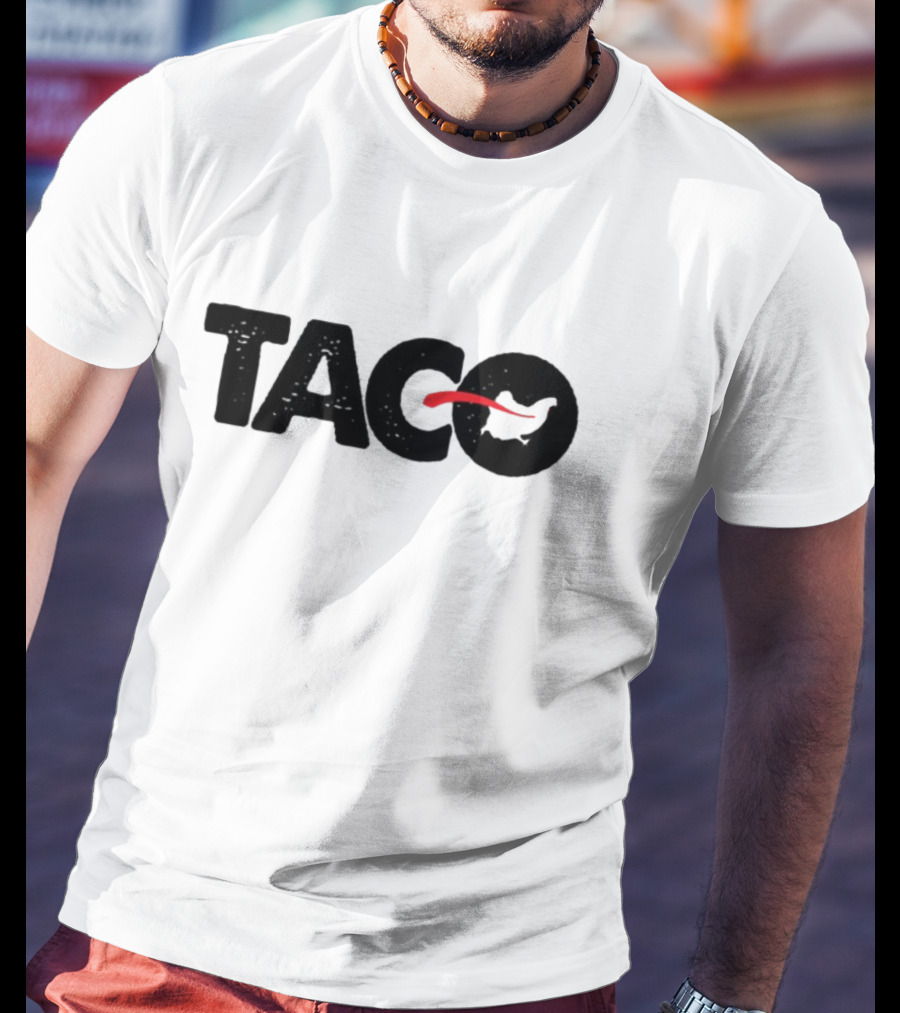 Minocqua Brewing Taco Branded Black And Red Text T-Shirt