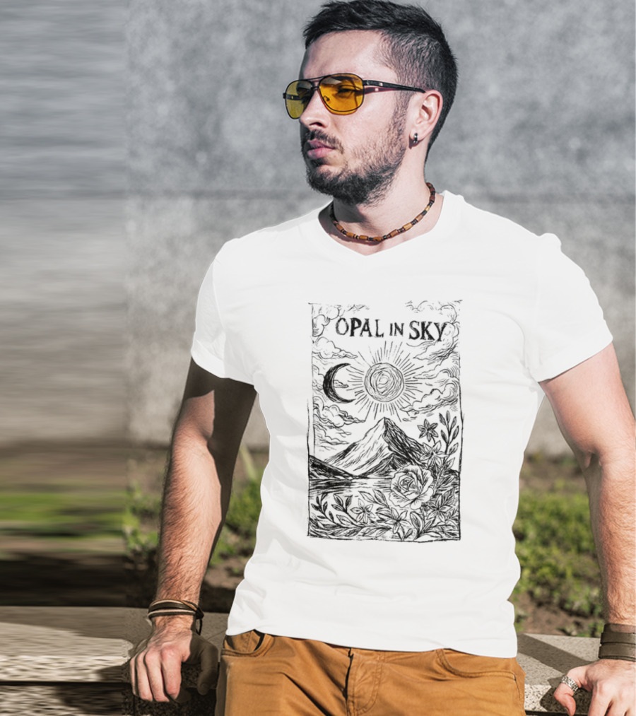Opal In Sky Lost Moon Owl Mystic Forest Alyvia White T-Shirt